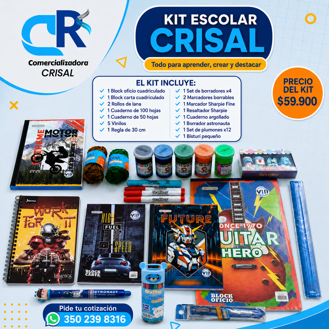 Kit Escolar Crisal — Todo para aprender $59.900