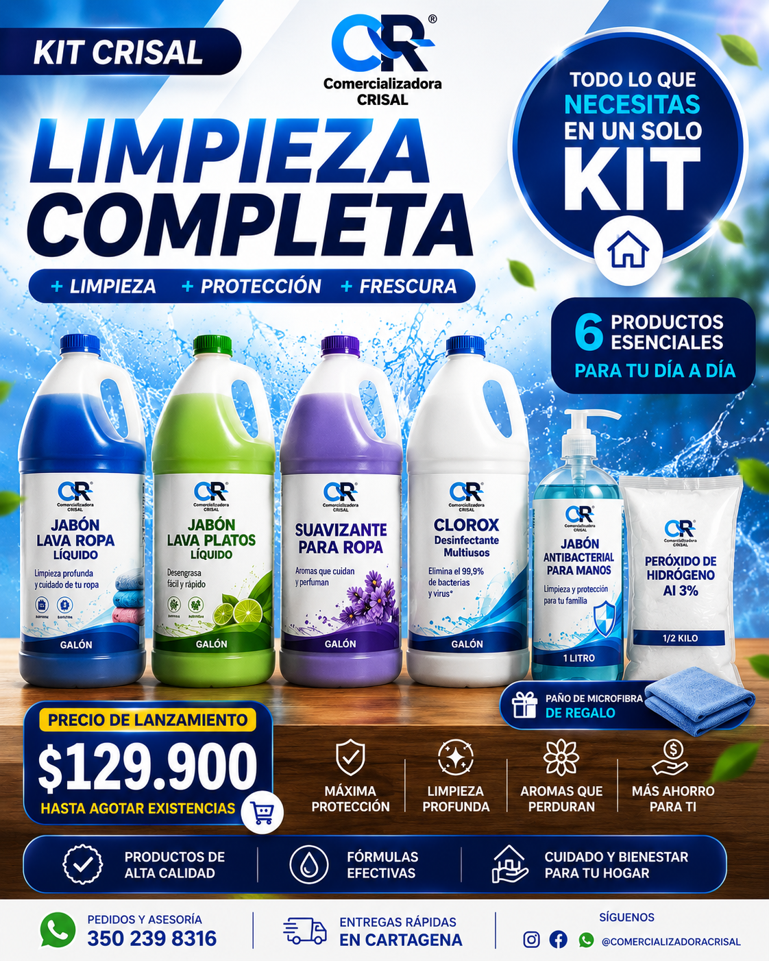 Kit Limpieza Completa Crisal — 6 productos $129.900